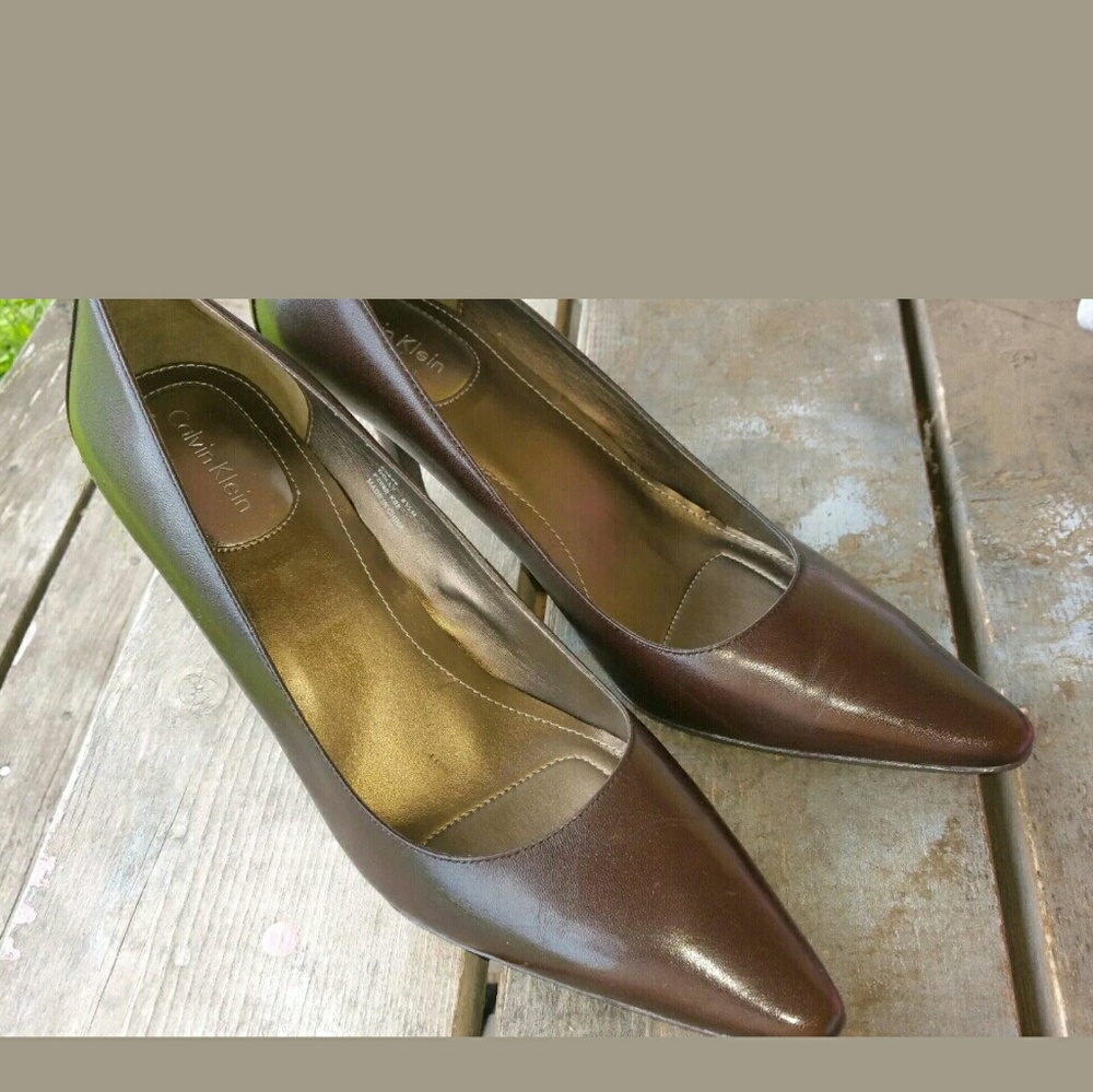 Calvin Klein Shoes Wmn 8.5 Dolly High Heel Brown